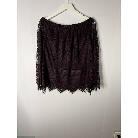 Apt 9 Off Shoulder Lace Top Sz M Bell Sleeve Purple Whimsigoth Fairycore - Picture 5 of 11